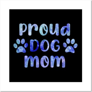 proud dog mom watercolor blue Posters and Art